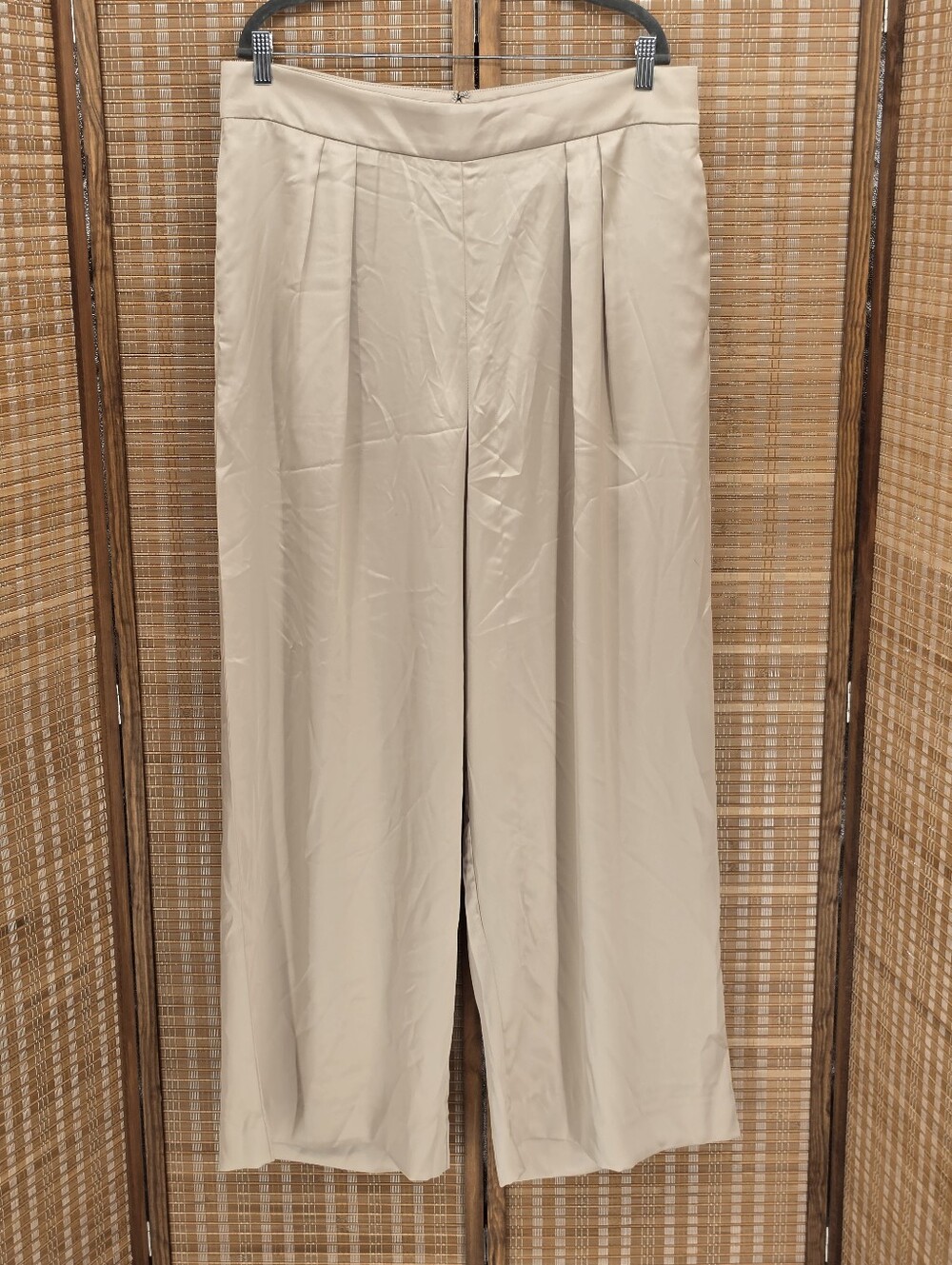 ☆ Banana Republic Champagne Satin Wide Leg Trousers Size 16 NWT